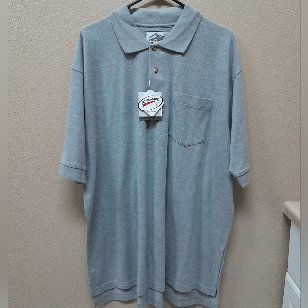 NWT Tri Mountain Men's Polo Shirt XL Gray